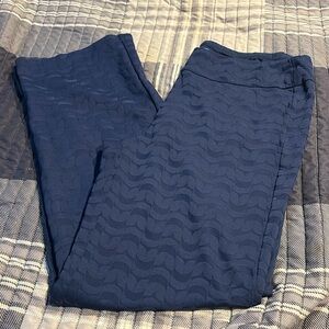 J. McLaughlin Navy Textured Straight Leg sleek spandex blend Pants